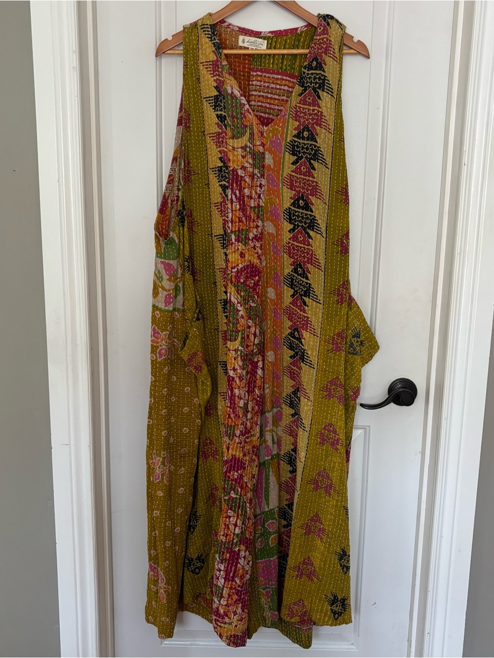 Kantha Bae wide leg jumpsuit free size one of a kind patchwork boho vintage sari